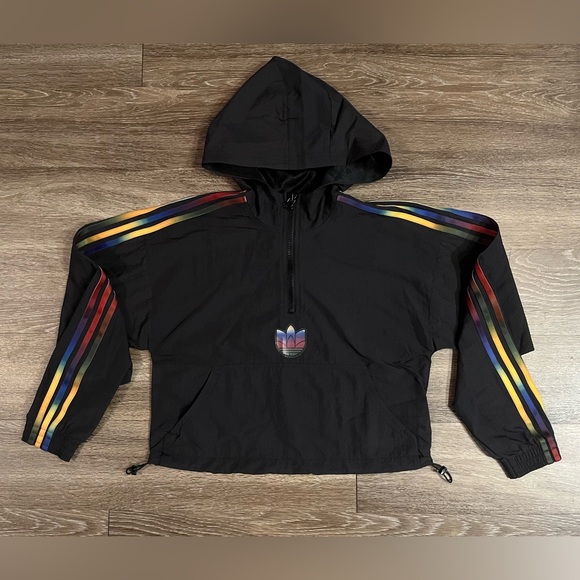 Adidas Originals Cropped Adicolor Half-Zip Crop Hoodie Size XS - Picture 5 of 7